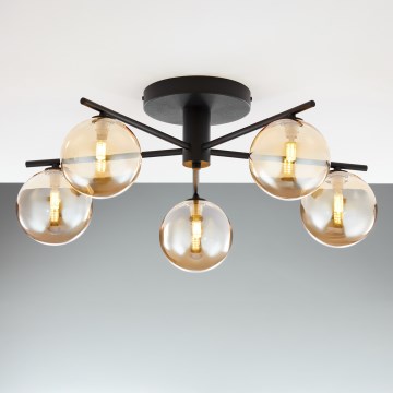 Jupiter 2047 - Candeeiro integrado PRATO 5xG9/10W/230V preto/bege