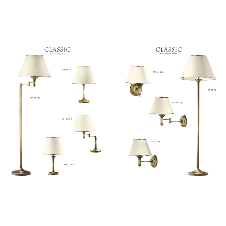 Jupiter 506 - CL K p - Luz de parede CLASSIC E27/60W/230V