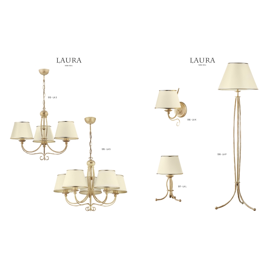 Jupiter 513 - LA-3-E - Candelabro pendente numa corrente LAURA 3xE27/60W/230V