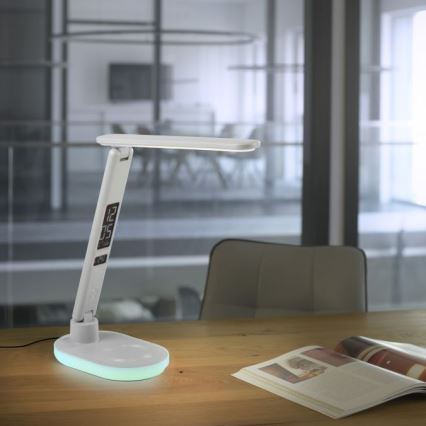JUST LIGHT. 11018-16 - Candeeiro de mesa tátil LED RGBW dimerizável com carregamento sem fios TINA LED/4W/230V branco
