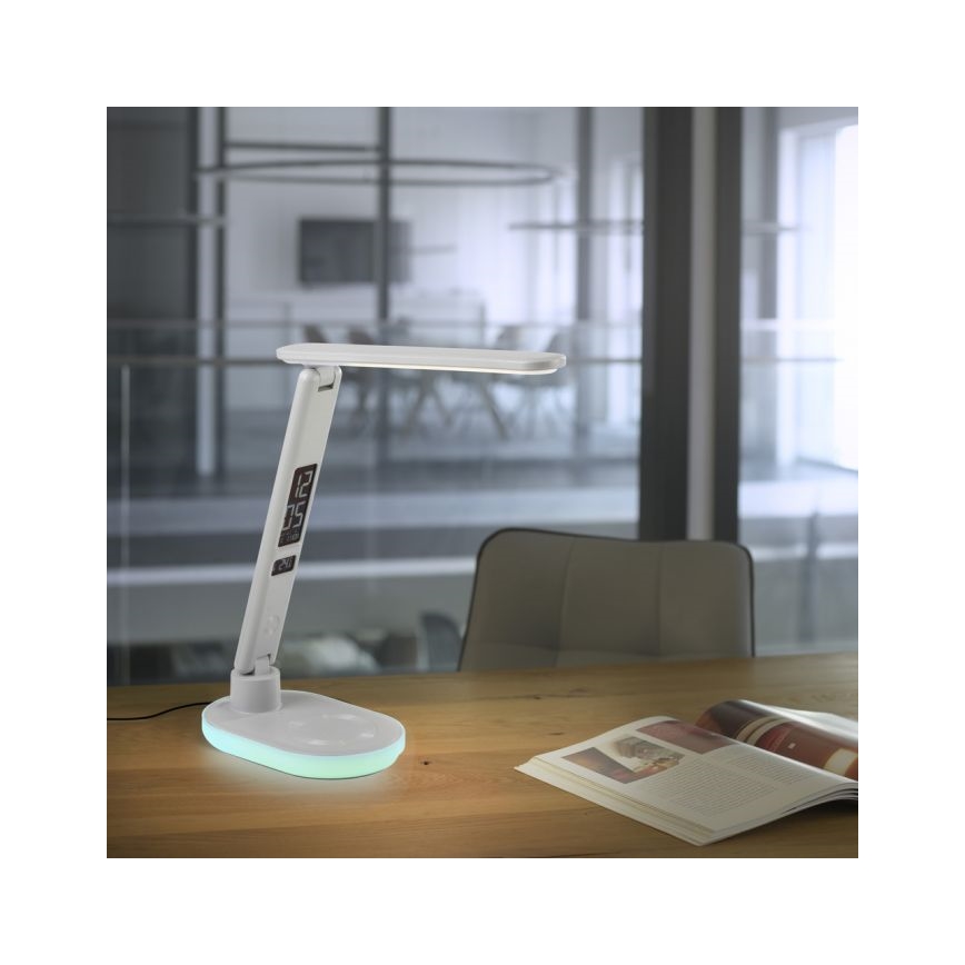 JUST LIGHT. 11018-16 - Candeeiro de mesa tátil LED RGBW dimerizável com carregamento sem fios TINA LED/4W/230V branco