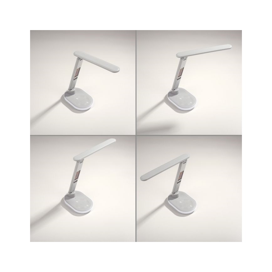 JUST LIGHT. 11018-16 - Candeeiro de mesa tátil LED RGBW dimerizável com carregamento sem fios TINA LED/4W/230V branco