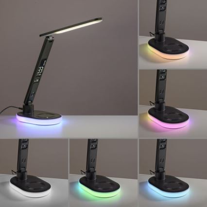 JUST LIGHT. 11018-18 - Candeeiro de mesa táctil LED RGBW com regulação e carregamento sem fios TINA LED/4W/230V