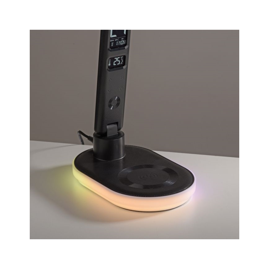 JUST LIGHT. 11018-18 - Candeeiro de mesa táctil LED RGBW com regulação e carregamento sem fios TINA LED/4W/230V