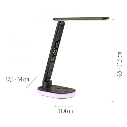 JUST LIGHT. 11018-18 - Candeeiro de mesa táctil LED RGBW com regulação e carregamento sem fios TINA LED/4W/230V
