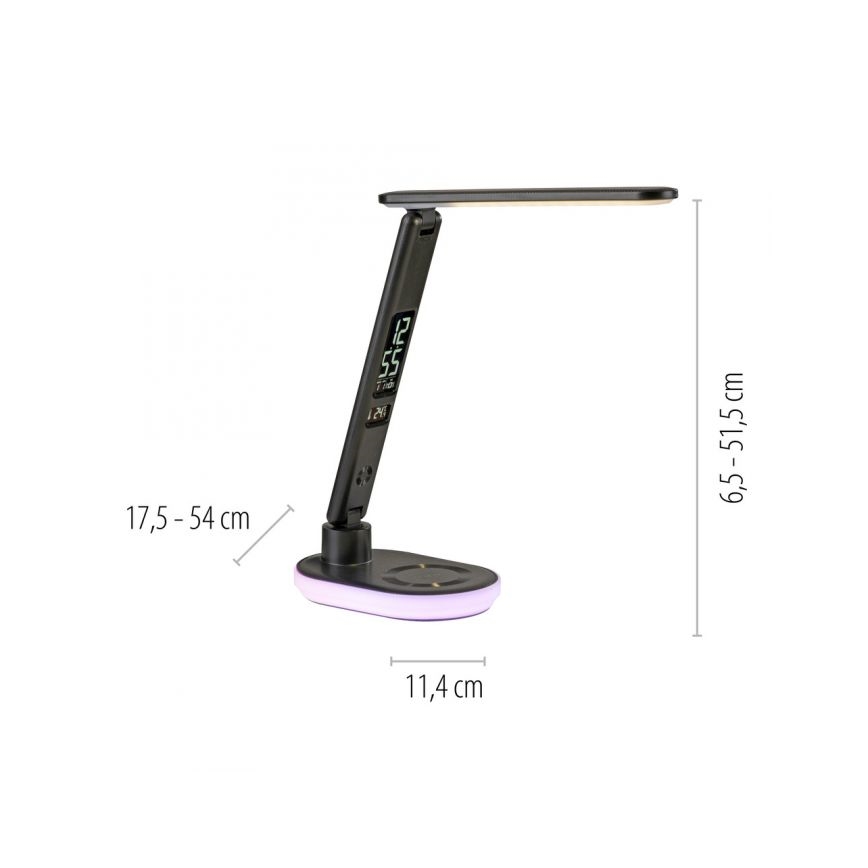 JUST LIGHT. 11018-18 - Candeeiro de mesa táctil LED RGBW com regulação e carregamento sem fios TINA LED/4W/230V