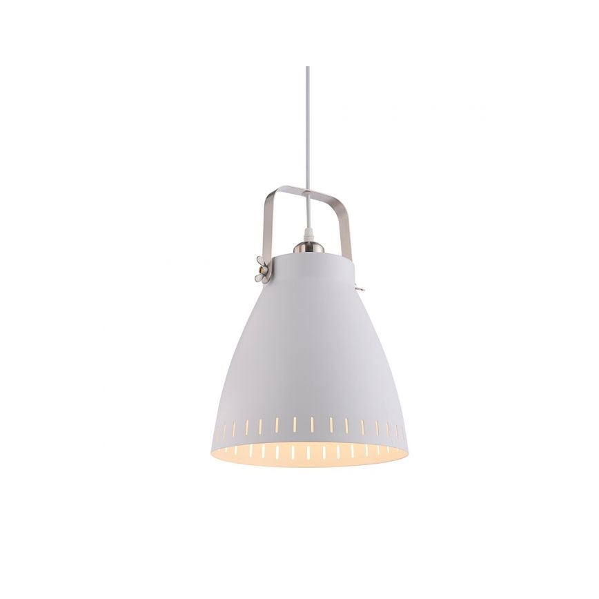 JUST LIGHT. 11060-16 - Candeeiro suspenso EVA 1xE27/60W/230V diâmetro 26,5 cm branco