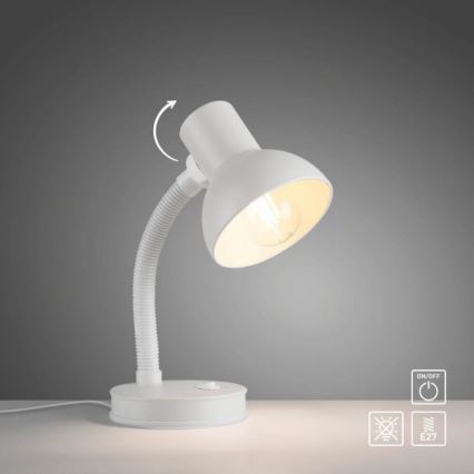 JUST LIGHT. 11080-16 - Candeeiro de secretária flexível FLEXI 1xE27/25W/230V branco