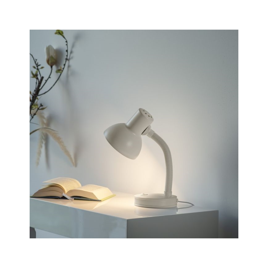 JUST LIGHT. 11080-16 - Candeeiro de secretária flexível FLEXI 1xE27/25W/230V branco