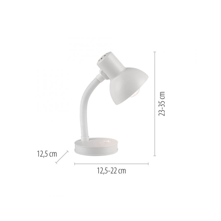 JUST LIGHT. 11080-16 - Candeeiro de secretária flexível FLEXI 1xE27/25W/230V branco