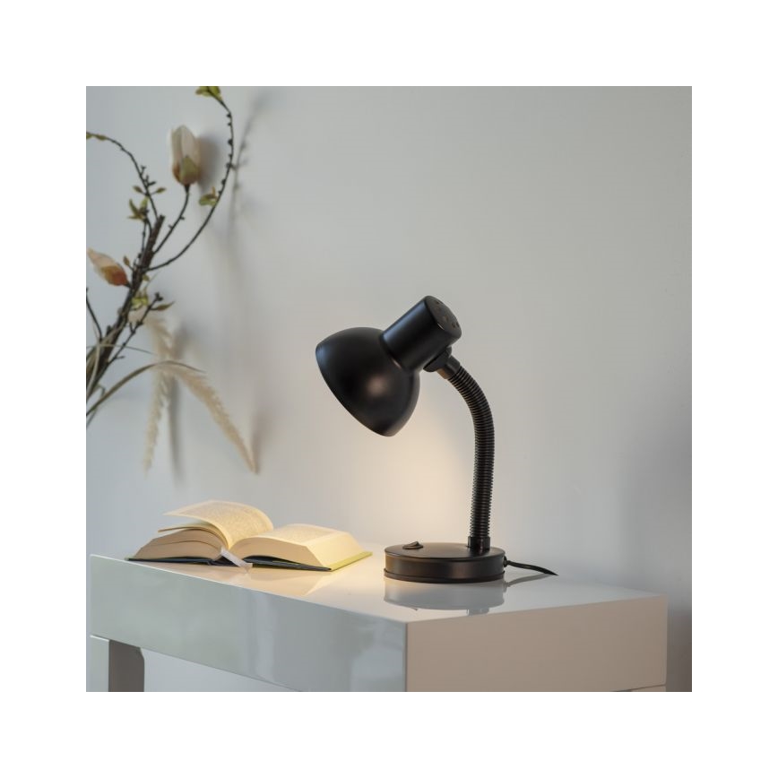 JUST LIGHT. 11080-18 - Candeeiro de mesa flexível FLEXI 1xE27/25W/230V preto