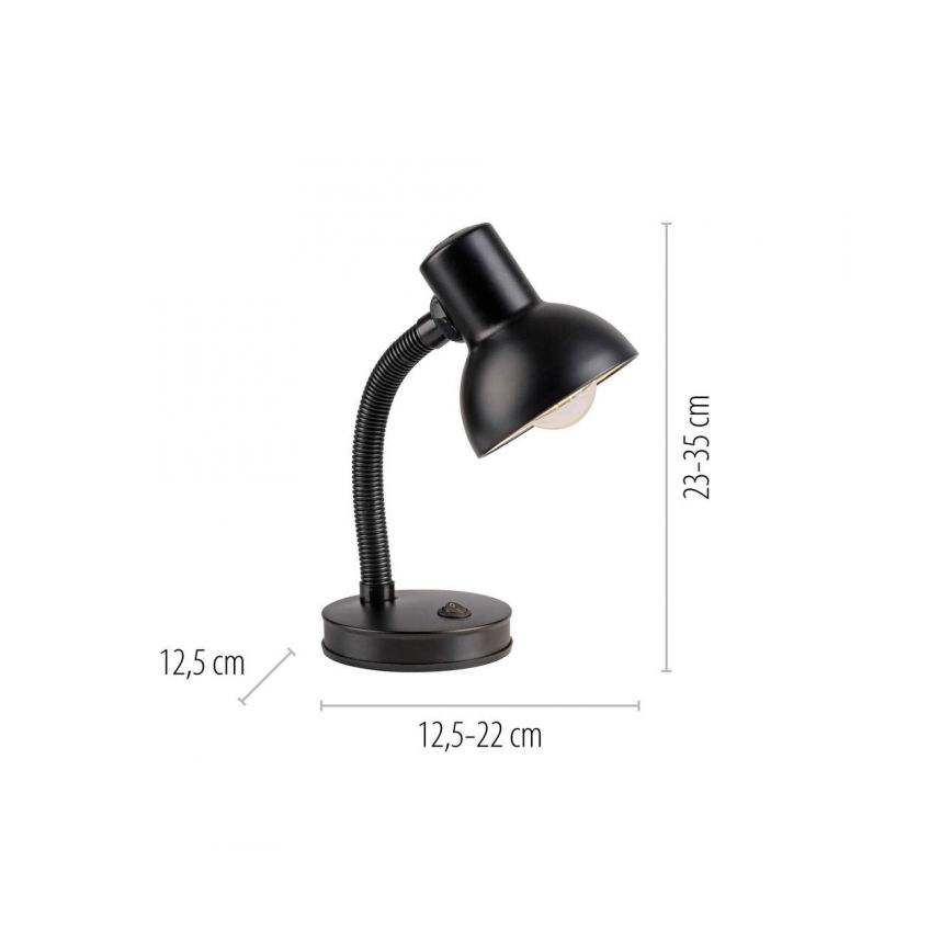 JUST LIGHT. 11080-18 - Candeeiro de mesa flexível FLEXI 1xE27/25W/230V preto
