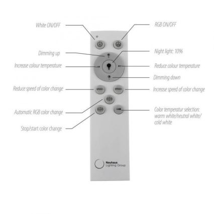 JUST LIGHT. 11327-95 - Iluminação de teto LED RGBW com regulação RENDA LED/31W/230V 2700-5000K + comando