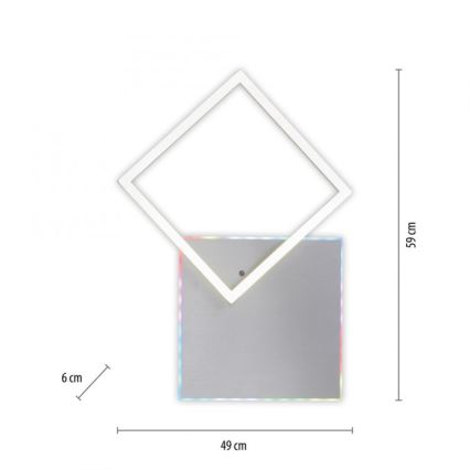 JUST LIGHT. 11327-95 - Iluminação de teto LED RGBW com regulação RENDA LED/31W/230V 2700-5000K + comando