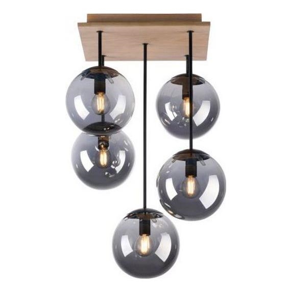 JUST LIGHT. 11395-79 - Candeeiro suspenso WIDOW 5xE14/25W/230V carvalho