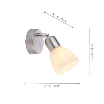 JUST LIGHT. 11951-55 - Foco de parede KARO 1xE14/40W/230V cromado mate
