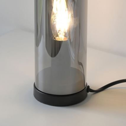 JUST LIGHT. 14006-25 - Candeeiro de mesa BOTTLE 1xE14/25W/230V preto/fumê