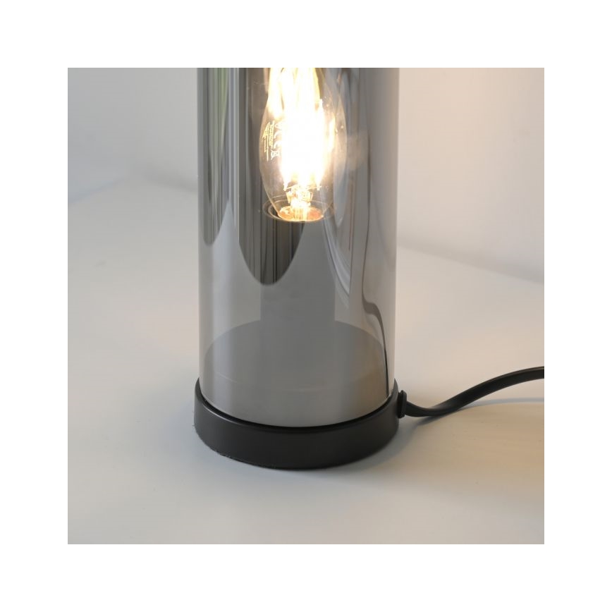 JUST LIGHT. 14006-25 - Candeeiro de mesa BOTTLE 1xE14/25W/230V preto/fumê