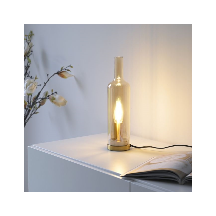 JUST LIGHT. 14006-27 - Candeeiro de mesa BOTTLE 1xE14/25W/230V bege/fumado