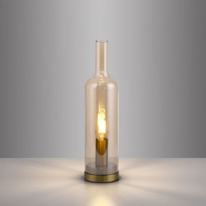JUST LIGHT. 14006-27 - Candeeiro de mesa BOTTLE 1xE14/25W/230V bege/fumado
