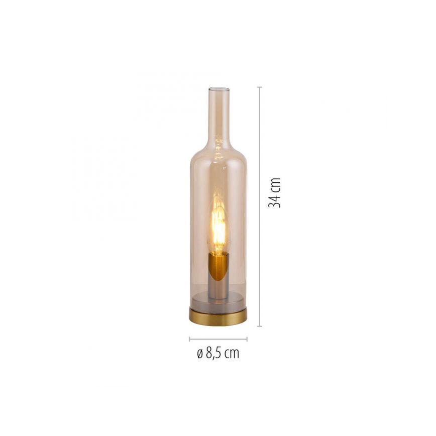 JUST LIGHT. 14006-27 - Candeeiro de mesa BOTTLE 1xE14/25W/230V bege/fumado