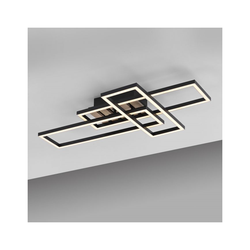 JUST LIGHT. 14051-79 - Luminária de teto LED AKUSTIKA LED/20,5W/230V carvalho/preto