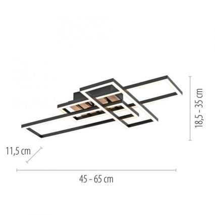 JUST LIGHT. 14051-79 - Luminária de teto LED AKUSTIKA LED/20,5W/230V carvalho/preto