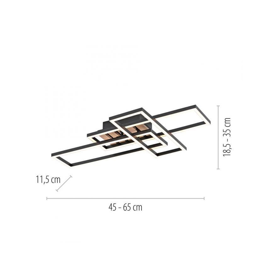 JUST LIGHT. 14051-79 - Luminária de teto LED AKUSTIKA LED/20,5W/230V carvalho/preto