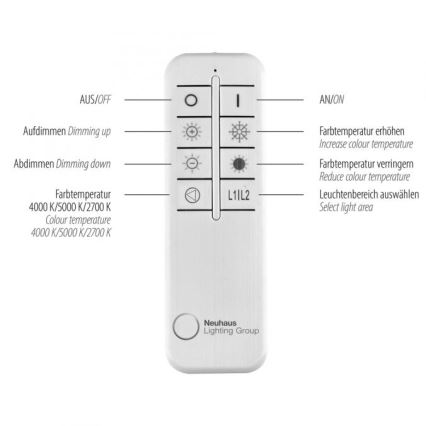 JUST LIGHT. 14383-16 - Iluminação de teto LED com regulação VERTIGO LED/26W/230V 2700-5000K branco + comando