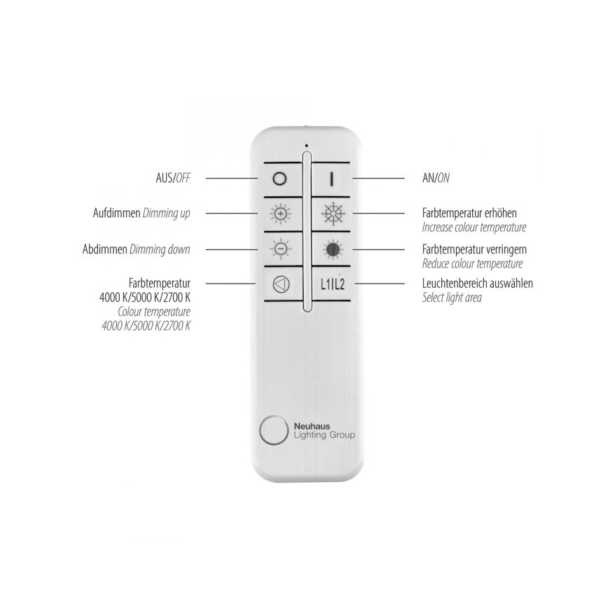 JUST LIGHT. 14383-16 - Iluminação de teto LED com regulação VERTIGO LED/26W/230V 2700-5000K branco + comando