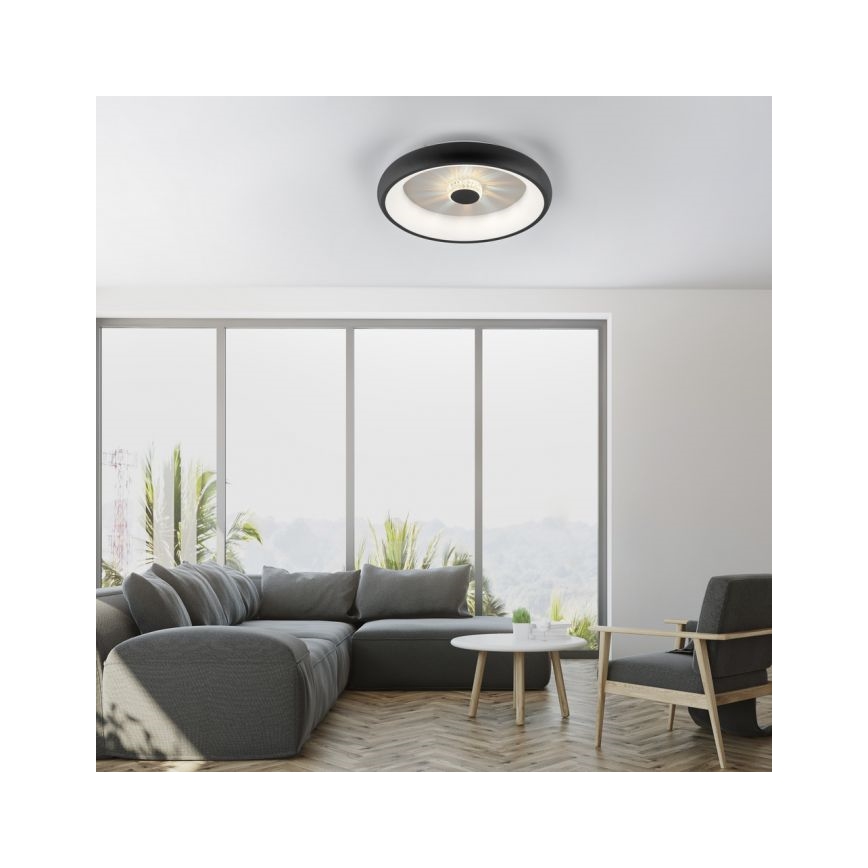 JUST LIGHT. 14384-18 - Iluminação de teto LED com regulação VERTIGO LED/29W/230V 2700-5000K preto + comando