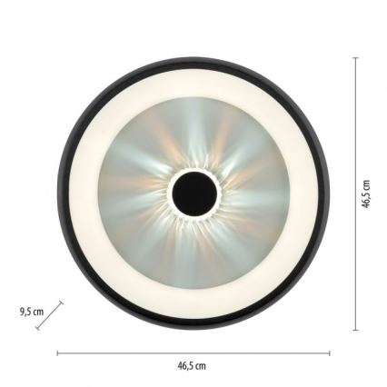 JUST LIGHT. 14384-18 - Iluminação de teto LED com regulação VERTIGO LED/29W/230V 2700-5000K preto + comando