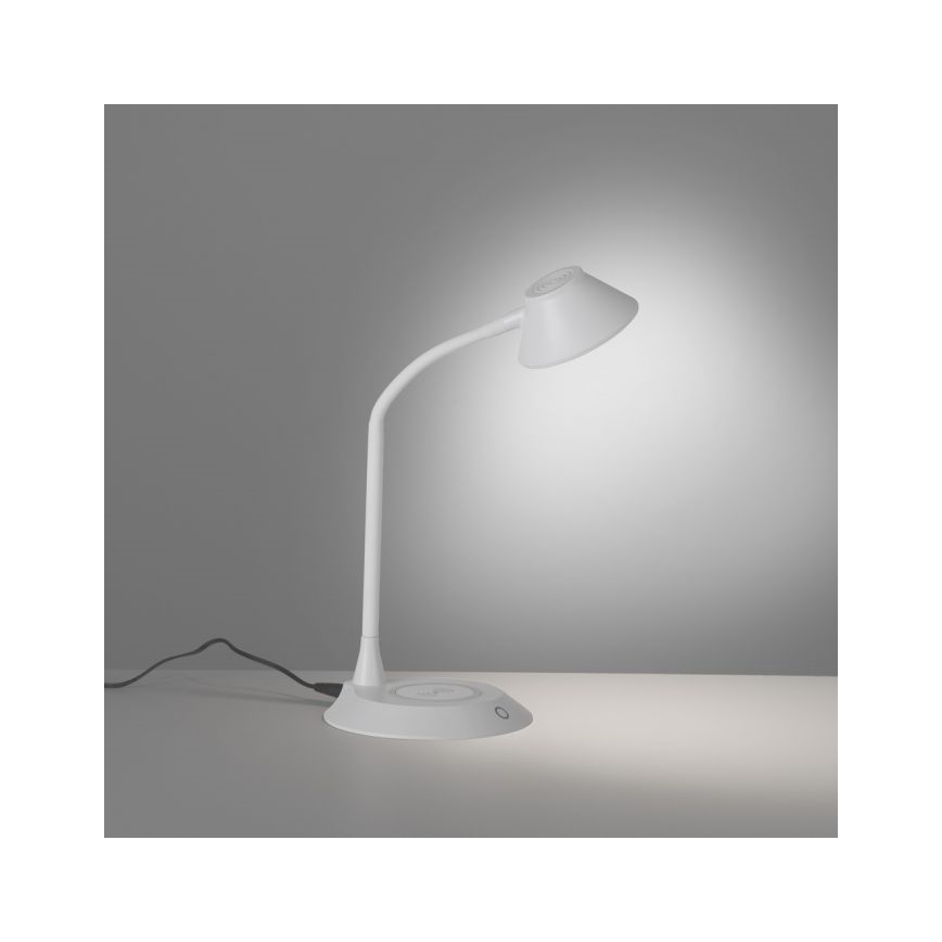 JUST LIGHT. 14414-16 - Candeeiro de mesa LED tátil, flexível e regulável com carregamento sem fios PUCKI LED/4,5W/230V branco