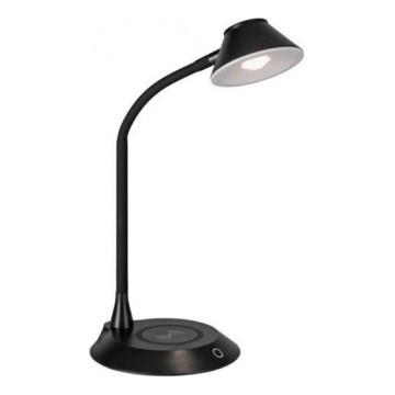 JUST LIGHT. 14414-18 - Candeeiro de mesa LED dimerizável, flexível, com controlo táctil e carregamento sem fios PUCKI LED/4,5W/230V preto