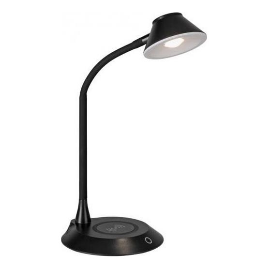JUST LIGHT. 14414-18 - Candeeiro de mesa LED dimerizável, flexível, com controlo táctil e carregamento sem fios PUCKI LED/4,5W/230V preto