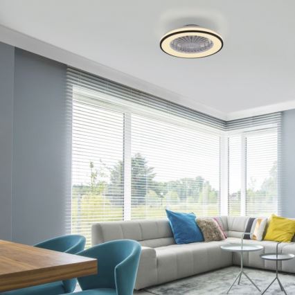 JUST LIGHT. 14447-18 - Ventilador de teto LED RGBW dimmerizável com luz LENO LED/44W/230V 3000-6500K diâmetro 48,6 cm branco + controlo remoto