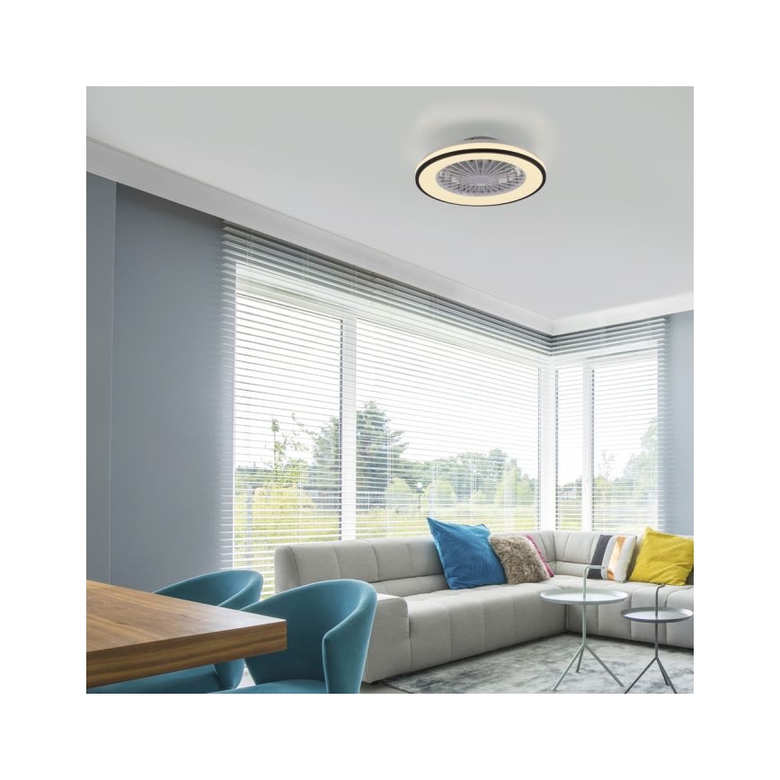 JUST LIGHT. 14447-18 - Ventilador de teto LED RGBW dimmerizável com luz LENO LED/44W/230V 3000-6500K diâmetro 48,6 cm branco + controlo remoto