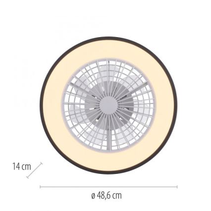 JUST LIGHT. 14447-18 - Ventilador de teto LED RGBW dimmerizável com luz LENO LED/44W/230V 3000-6500K diâmetro 48,6 cm branco + controlo remoto