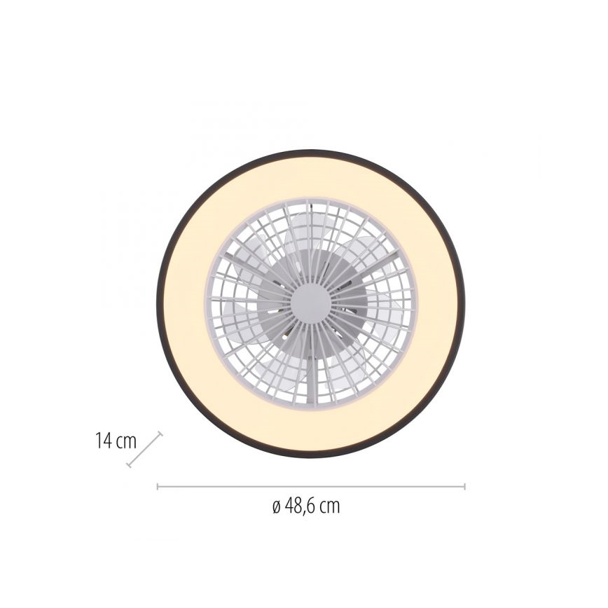 JUST LIGHT. 14447-18 - Ventilador de teto LED RGBW dimmerizável com luz LENO LED/44W/230V 3000-6500K diâmetro 48,6 cm branco + controlo remoto