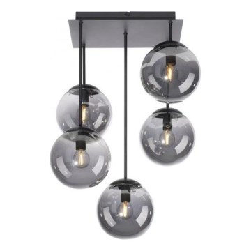 JUST LIGHT. 14602-18 - Candeeiro suspenso WIDOW 5xE14/25W/230V preto