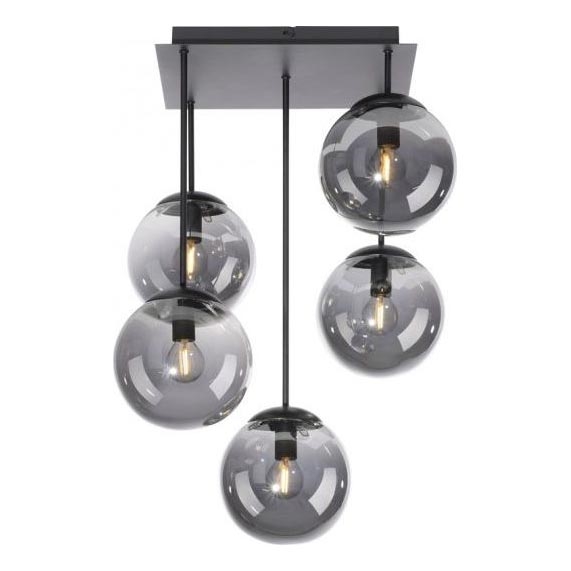 JUST LIGHT. 14602-18 - Candeeiro suspenso WIDOW 5xE14/25W/230V preto
