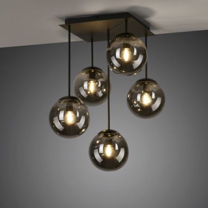 JUST LIGHT. 14602-18 - Candeeiro suspenso WIDOW 5xE14/25W/230V preto