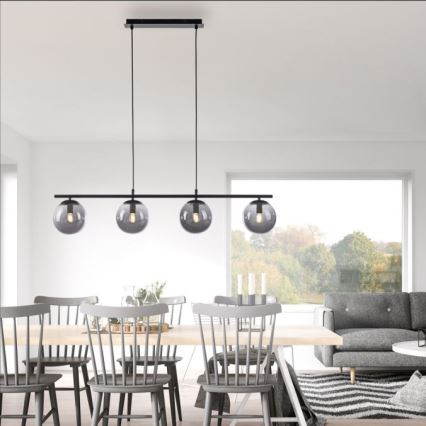 JUST LIGHT. 14604-18 - Candeeiro suspenso WIDOW 4xE14/25W/230V preto
