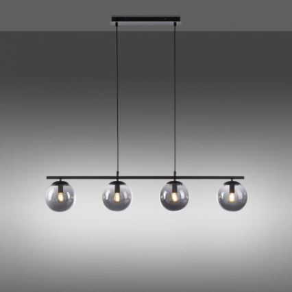 JUST LIGHT. 14604-18 - Candeeiro suspenso WIDOW 4xE14/25W/230V preto
