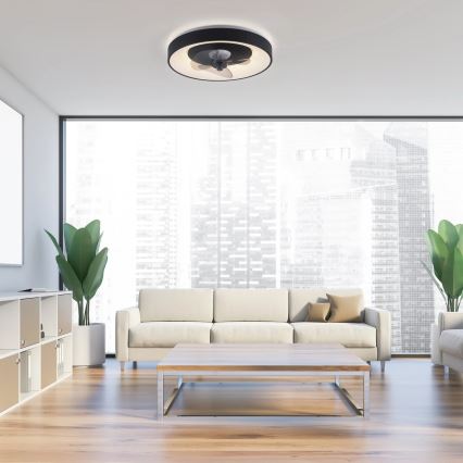 JUST LIGHT. 14644-18 - Iluminação de teto LED com regulação e ventoinha VENIKA LED/36W/230V diâmetro 48,6 cm 2700-5000K + comando