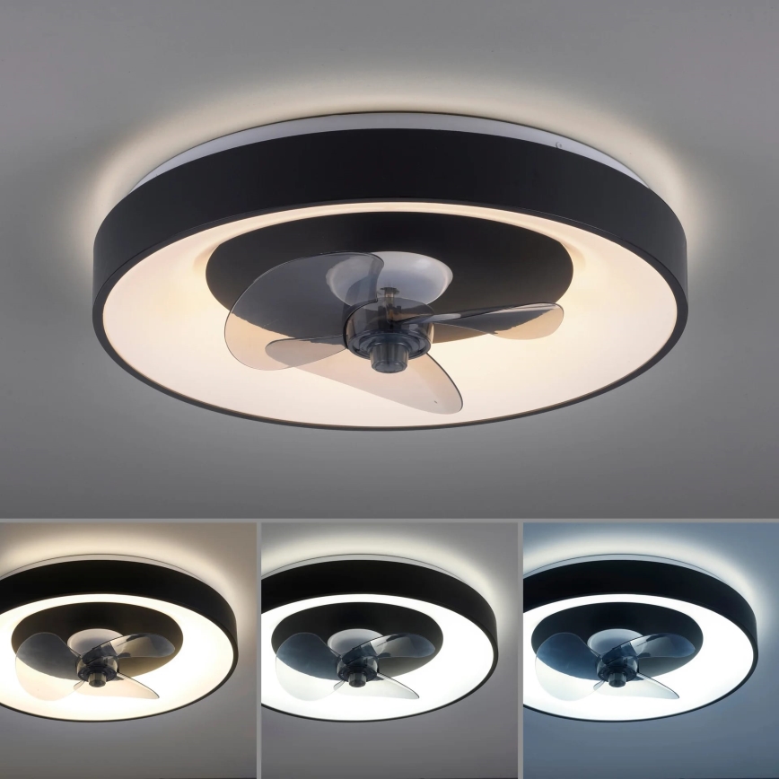 JUST LIGHT. 14644-18 - Iluminação de teto LED com regulação e ventoinha VENIKA LED/36W/230V diâmetro 48,6 cm 2700-5000K + comando