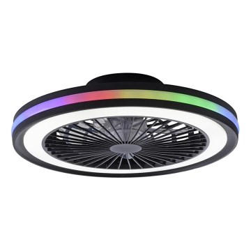 JUST LIGHT. 14649-18 - Ventilador de teto LED RGBW dimmerizável com luz BRANDON LED/36W/230V 2700-5000K diâmetro 46,5 cm preto + controlo remoto