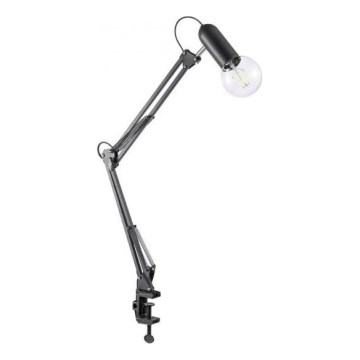 JUST LIGHT. 14773-18 - Candeeiro de mesa com clipe TURN ME 1xE27/60W/230V preto