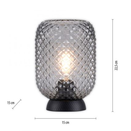 JUST LIGHT. 14906-18 - Candeeiro de mesa REISHI 1xE27/40W/230V preto