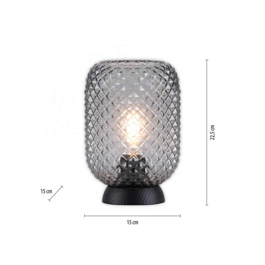 JUST LIGHT. 14906-18 - Candeeiro de mesa REISHI 1xE27/40W/230V preto